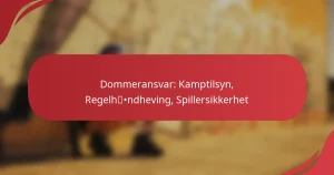 Dommeransvar: Kamptilsyn, Regelhåndheving, Spillersikkerhet