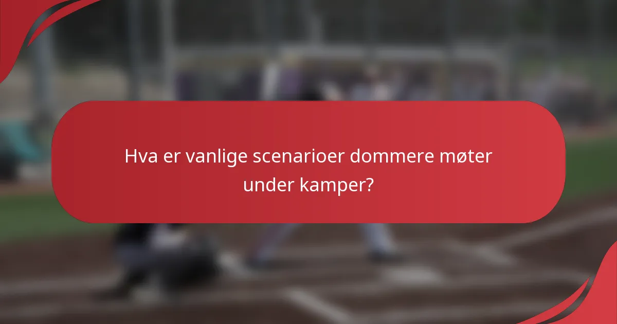 Hva er vanlige scenarioer dommere møter under kamper?