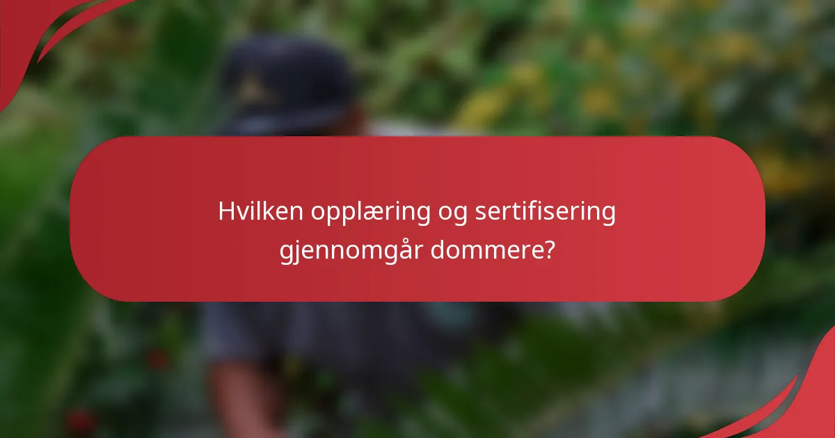 Hvilken opplæring og sertifisering gjennomgår dommere?