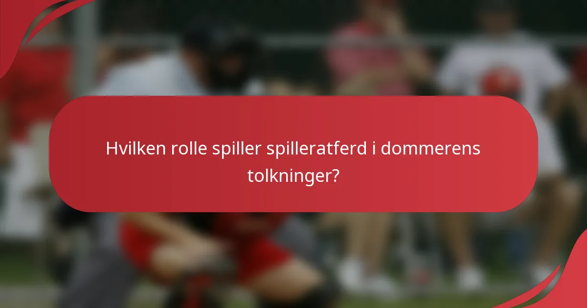Hvilken rolle spiller spilleratferd i dommerens tolkninger?