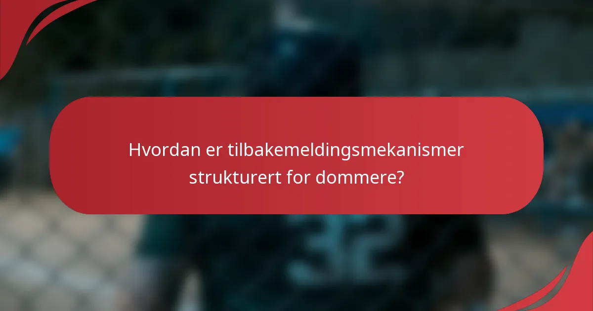 Hvordan er tilbakemeldingsmekanismer strukturert for dommere?